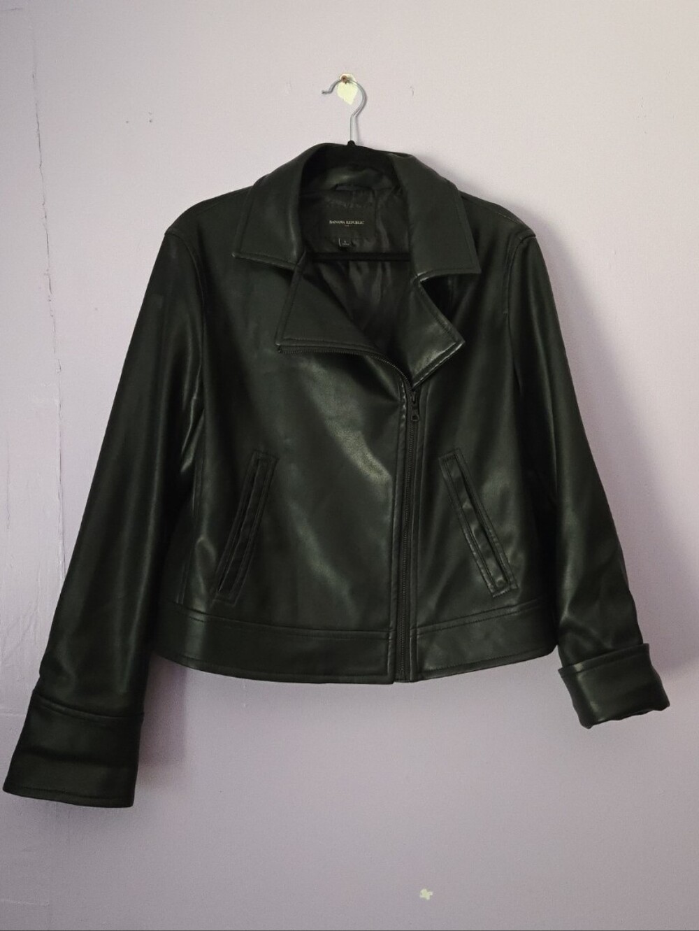 Banana Republic LRG Black Faux Leather Zip Jacket